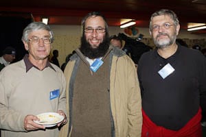 St Vincent de Paul Society 's CEO Sleepout Dick Smith, Rabbi Mendel Kastel, St Vincent de Paul CEO Peter Hearne