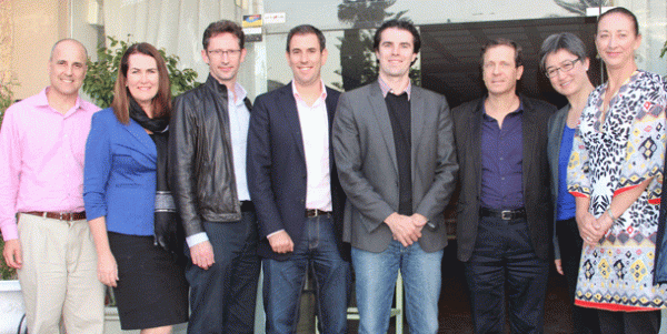The Federal Labor Parliamentary delegation meets with Israeli Labor party leader Isaac Herzog in Tel Aviv. (From right) Gai Brodtmann MP, Senator Penny Wong, Israeli Labor leader Herzog, Tim Watts MP, Dr. Jim Chalmers MP, Stephen Jones MP, Senator Deborah O’Neill and AIJAC liaison Ahron Shapiro.