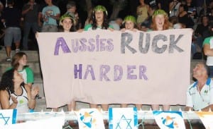 rugby suppoters Hockey girls show support Photos Henry Benjamin