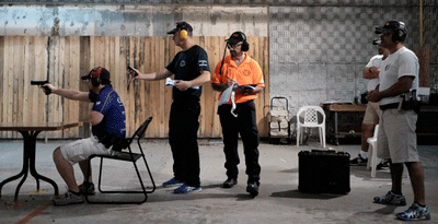 During the practical shooting exercise pictured here, more than 200 people from 12 different shooting clubs gathered at the Olympic Shooting Range in Herzliya, Israel, last October to take part in a variety of shooting situations resembling real-life scenarios. Credit: Tomer Neuberg/Flash90.