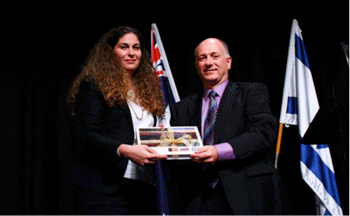 Ms Ethy Levy, Head of Israel Trade Commission to Australia, Mr Anthony Raitman MC and CHC Board Member Photo: Peter Haskin