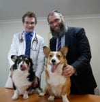 Vet Sam Kovac with Rabbi Mendel Kastel