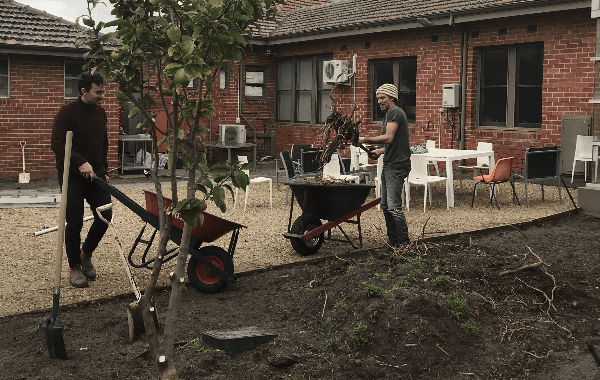 Beth Weizmann sowing the seeds of a community garden