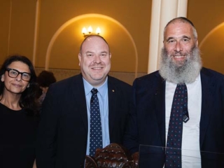 Lynn Niselow, Yair Miller OAM, Rabbi Mendel Kastel OAM