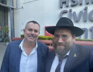 Inner-West resident, Richard Gray with Rabbi Eli Feldman