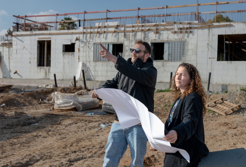 Michal on the site of a new resilience centre in Eshkol