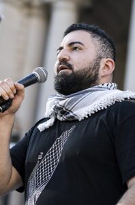 Hash Tayeh Tayeh at a rally in Melbourne in May 2024 