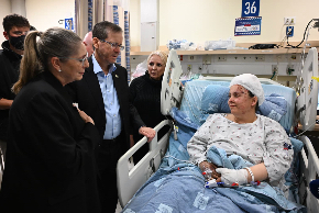 President Isaac Herzog visited wounded victims of the Bet Shemesh attack