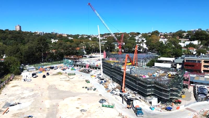 The steel framework is now complete on Hakoah's multi-use courts (photo supplied)