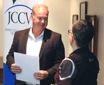 Andrew Blode received his certificate