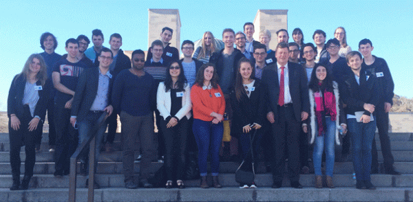 Senator Ronaldson with AUJS students