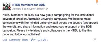 Bew BDS group Facebook