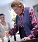 Beta Strom lights Shoah memorial candles