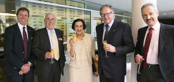 CEO Robert Orie, Max Kahn, Dame Marie Bashir, president David Freeman and treasurer Tom Mautner