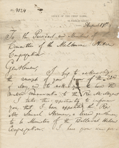 Letter from the Chief Rabbi