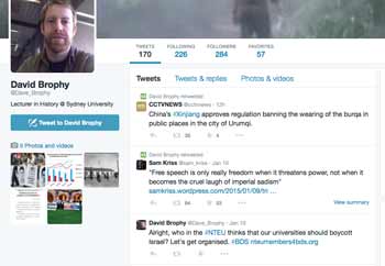 David Brophy supports BDS