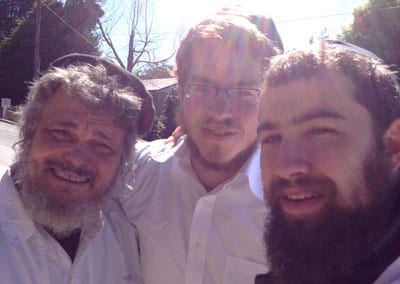 David Lake, Rabbi Zalman Griner and Rabbi Yossi Schapiro