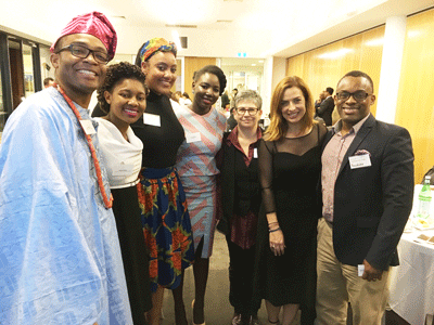 Jennifer Huppert [in glasses] with guests