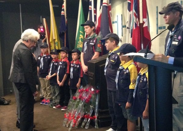 The 3rd Rose Bay Scouts - honour guard at the wreath laying