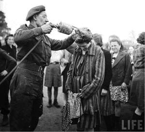 Being sprayed with DDT