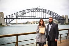 MENDELINTERFAITH Danielle Lauren with Rabbi Mendel Kastel
