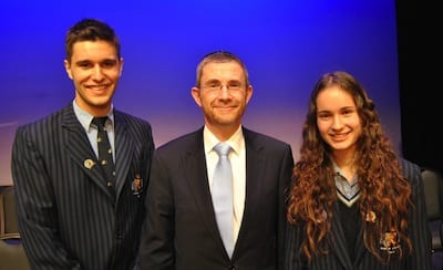 Scopus 2012-2013 400 Captains Induction, Jacob Komesaroff, Rabbi Kennard and Ilana Cherny copy