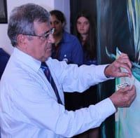 Israeli ambassador to New Zealand Shem Tzur attached button Photo: Paul Taylor