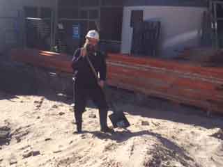 Stay at home Rabbi: Rabbi Dovid Slavin working on the new security wall