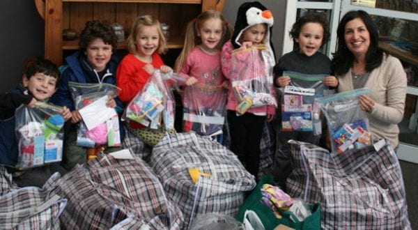 Terry Aizen, director of the Kornmehl Pre-school with helpers