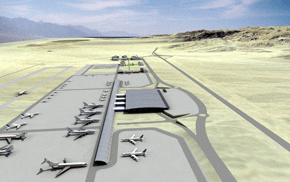 Artist's impression of Timna Airport