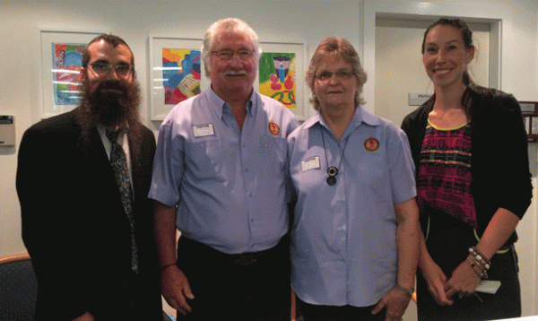 Principal Rabbi Dr Noteh Glogauer, Vin and Nancy Cosgrove, History teacher Kristina Shuey