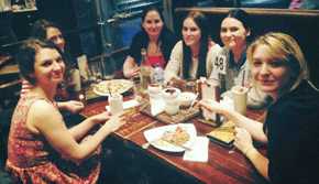 Members of the Young Labor Women's Network (from Left to right) Penelope Parker, Theodora von Arnim, Siobhan Friis, Campbell Rice, Mackenzie Rice and Jessica Malnersic
