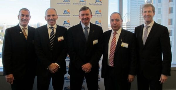 Yuval Rotem 2nd rt with His Excellency Malcolm McCusker AC CVO QC, Governor of Western Australia, Ashurt and AICC officials.