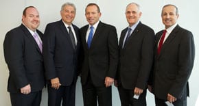 Yair Miller, Danny Lamm, Tony Abbott, Peter Wertheim and Vic Alhadeff