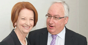 Prime Minister Julia Gillard with Michael Danby