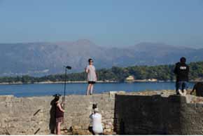 Film crew in Greece