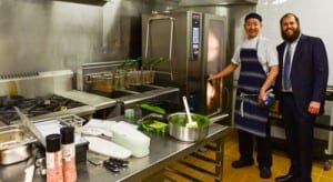 Chef Yuta Mootori with Rabbi Aron Groner