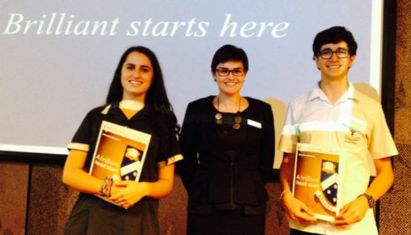 Elana Forbes, Monash Scholars Coordinator Maxine Day, Nimrod Shapir.