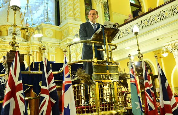 Prime Minister Tony Abbott delivers his address Photo: Henry Benjamin/J-W