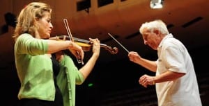 Anne-Sophie Mutter and Vladamir Ashkenazy rehearse with the SSO  pic: Henry Benjamin