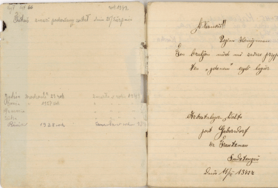 The diary's opening page